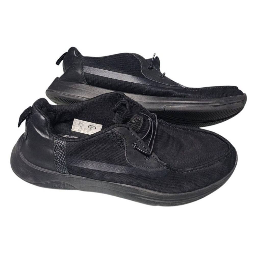 Hey Dude Wally Drift Mesh Size 13 Black Comfort Washable